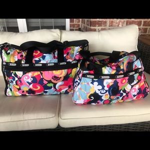 2 piece LeSportsac weekender and smaller duffle.